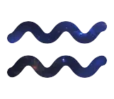 The sign of Aquarius is two wavy lines stacked parallel to each other