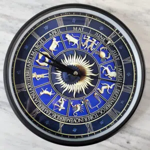 An astrological zodiac wheel to represent the energy of the month ahead.