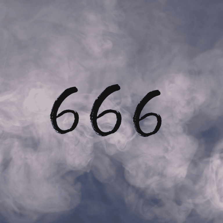 the number 666 floating in a blue cloud